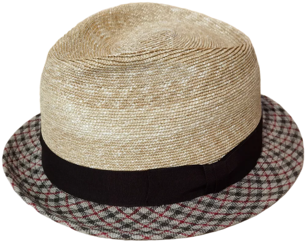 Trilby paille/carreau